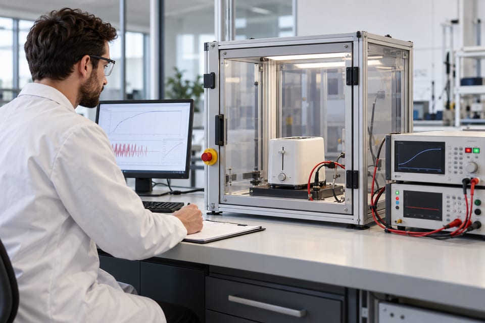Koruyucu kabin içinde elektriksel güvenlik testi için hazırlanmış cihaz.