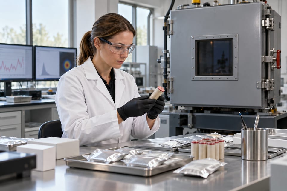 Koruyucu test kabini bulunan piroteknik ürün uygunluk laboratuvarı.